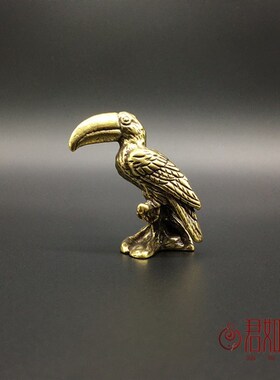 速发铜雕微雕 实心铜鸟小摆件 全铜嘴你巨迷鸟小铜鸟迷你小鸟器塑