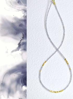 天然灰月光石锁骨链项链原创设计