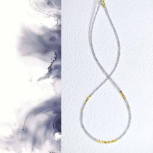 天然灰月光石锁骨链项链原创设计极细2mm国风静谧时尚高级感女款