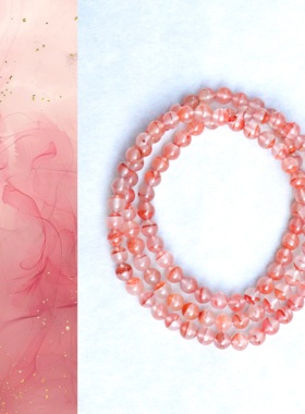 天然四川凉山冰飘南红108颗佛珠念珠