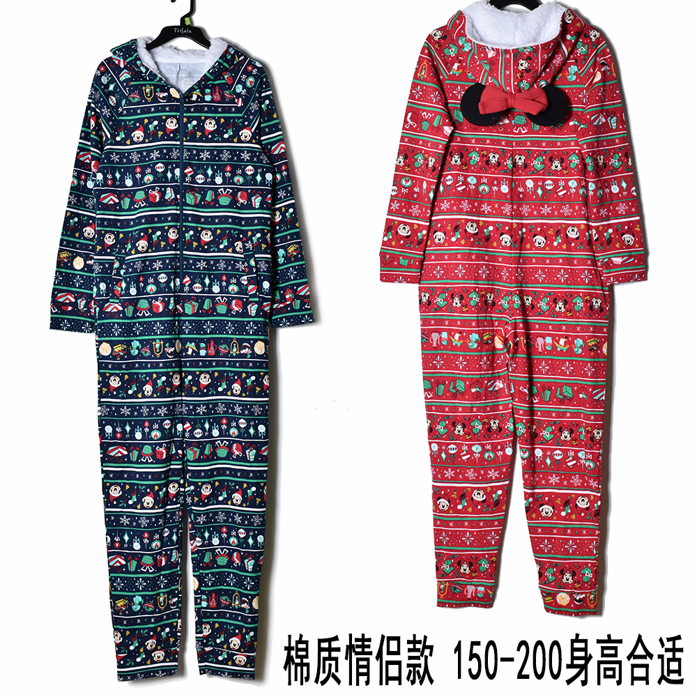 日单抓绒女装情侣款大码连体睡衣