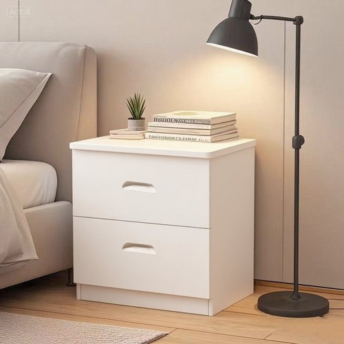 松木实木床头柜家用双抽屉床边柜收纳柜置地柜储物简易组装款柜子