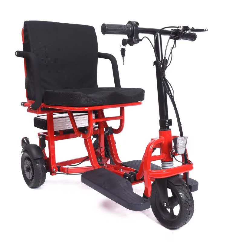 全铝合金老年折叠轻便电动三轮车