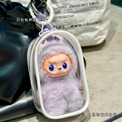 泡泡玛特新品4代心底密码拉布布迷你搪胶毛绒遛娃包挂收纳保护套