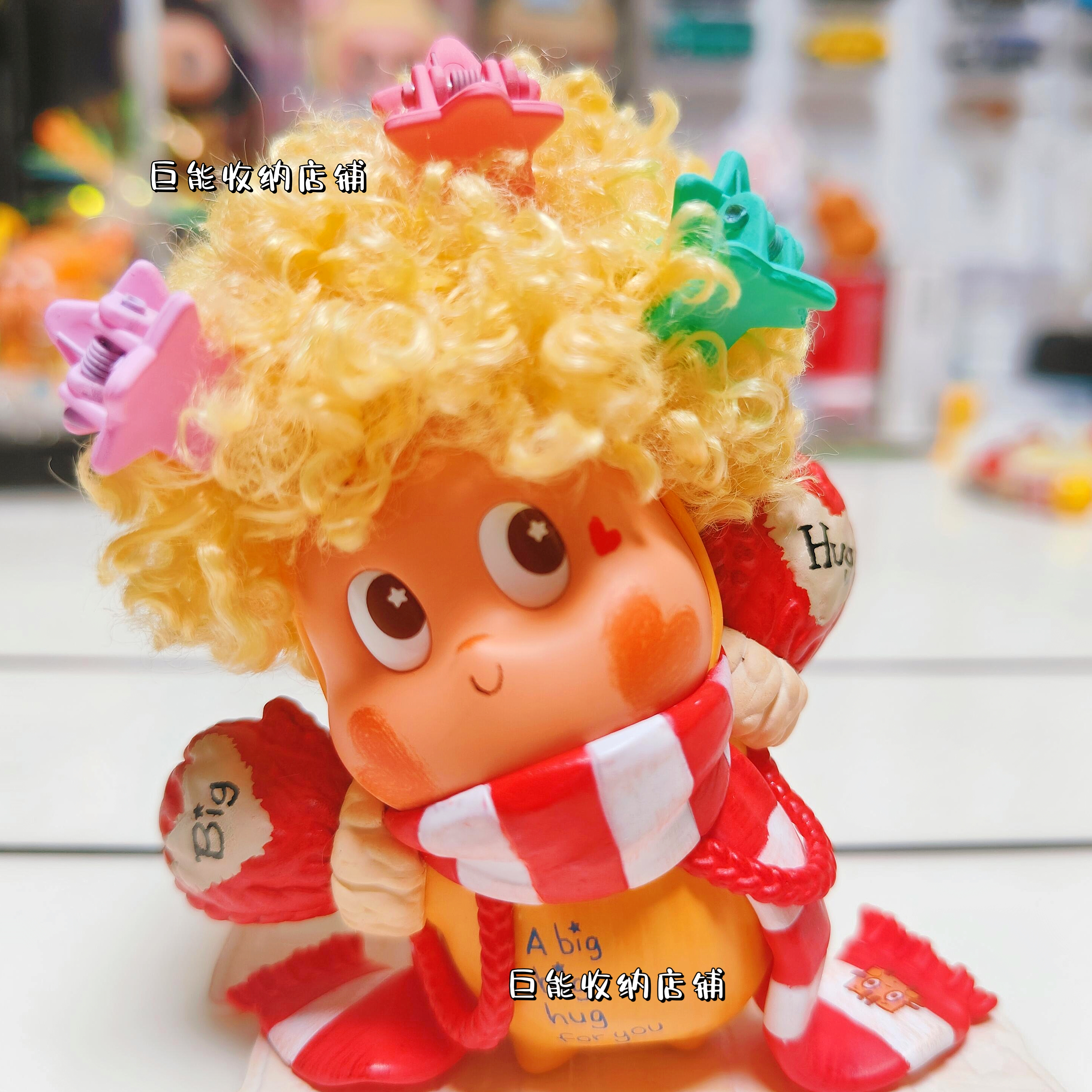 123星星人二代大大的拥抱星愿瓶爆炸头diy扭扭棒理发假发盲盒造景