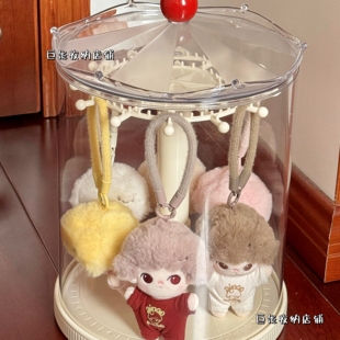 泡泡玛特dimoo心动特调海盐毛绒挂件展示盒labubu搪胶旋转收纳架