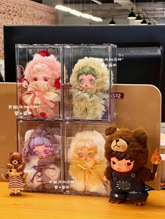 泡泡玛特SP不眠剧场发霉小蛋糕遗忘小熊光织园冬日乐章搪胶收纳盒