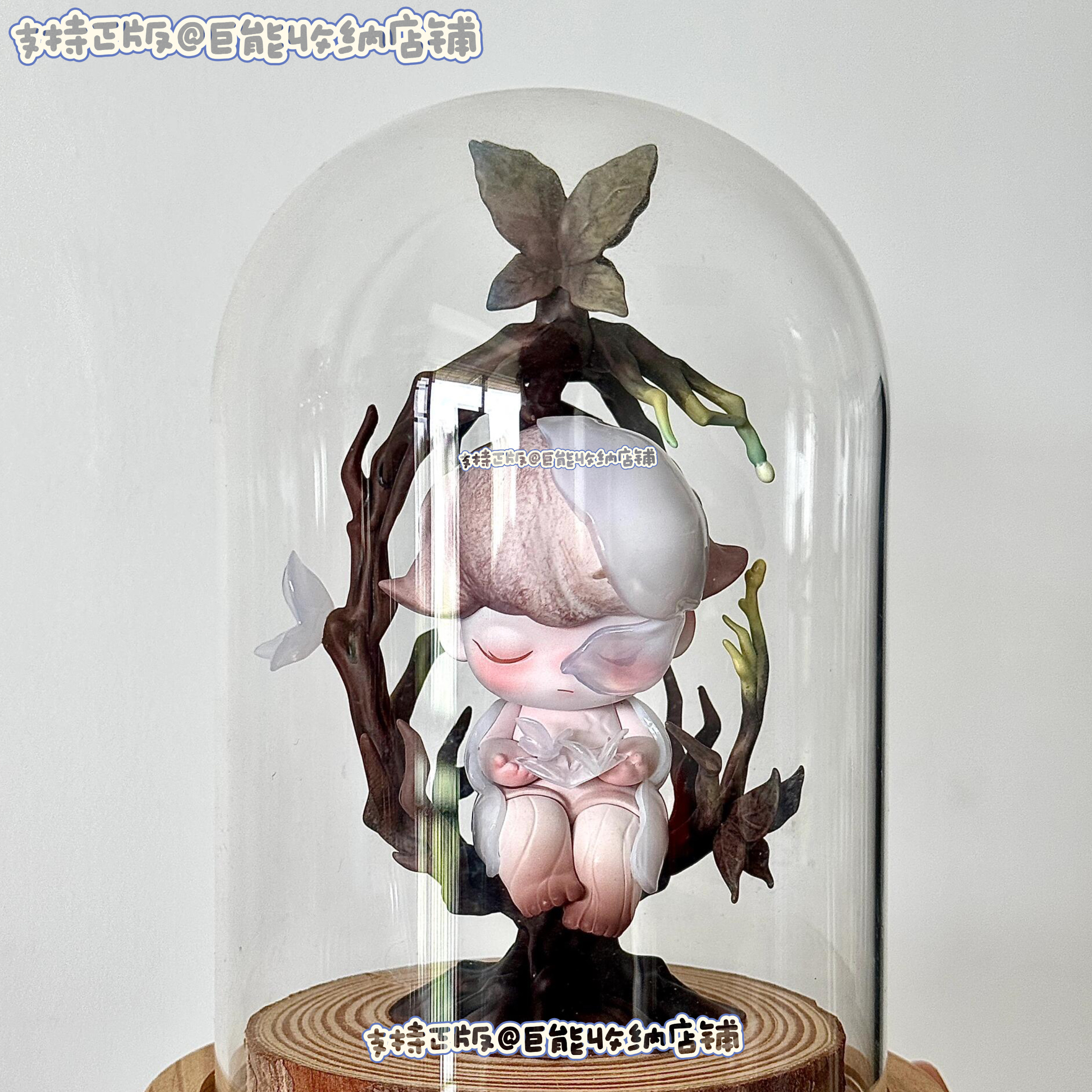 泡泡玛特dimoo入梦吊卡好大儿盲盒展示收纳盒透明防尘玻璃罩发光