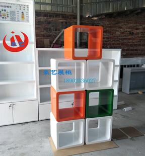 木烤漆格子艺术方格工艺样展示柜框框鞋包展台架相册陈列书柜通透