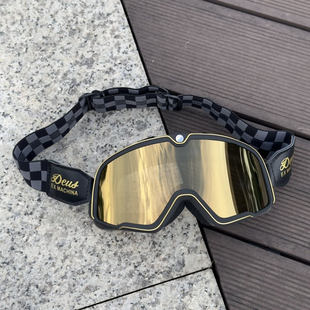 百分百复古哈雷风镜可戴近视镜摩托车护目镜头盔风镜防晒防风沙