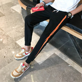 1508-SD01-P10夏季新款男装休闲裤印花九分裤男运动裤潮流学生橙，女装休闲裤，星座1508-1