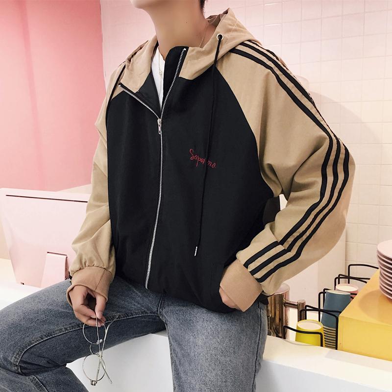 1508-J88-P35秋装防晒衣男连帽外套韩版修身青少年夹克薄款透潮图片