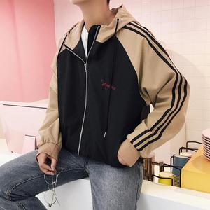 1508-J88-P35秋装防晒衣男连帽外套韩版修身青少年夹克薄款透潮图片