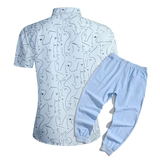 1508-CS15+K522-P45外贸欧美跨境现货短袖衬衫套装夏威夷沙滩衬衣，男装T恤，星座1508-1