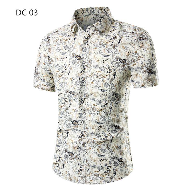 1508-DC03-P20新款印花免烫大码短袖衬衫备货十万男夏季新款衬衣图片