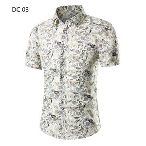 1508-DC03-P20新款印花免烫大码短袖衬衫备货十万男夏季新款衬衣图片