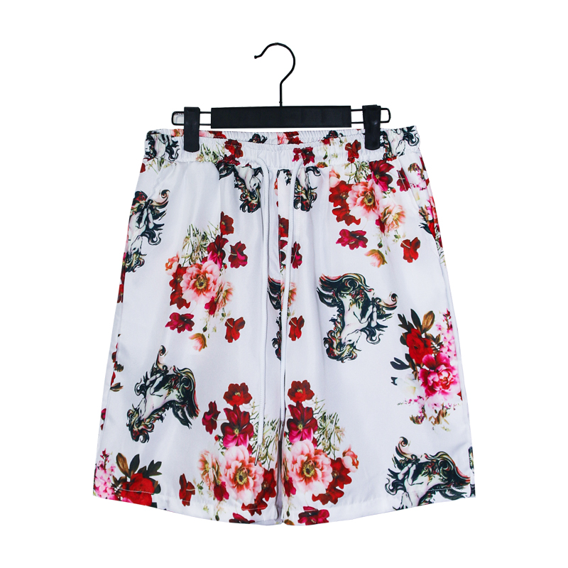 1508-ST20-P20新款沙滩裤印花青年修身大花夏短裤宽松大码五分裤，男装牛仔裤，星座1508-1