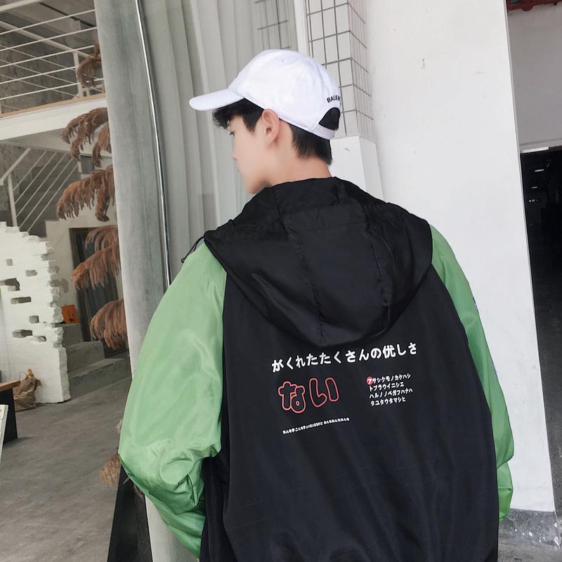 1508-J86-P35秋装新款日文印花外套男韩版潮流青年宽松连帽夹克,男装夹克,星座1508-1
