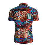 1508-CS01-P20外贸欧美跨境现货亚麻短袖衬衣夏威夷沙滩花衬衫潮，男装T恤，星座1508-1