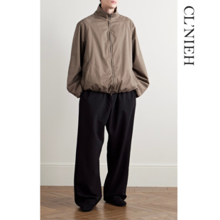 高领廓型夹克 进口灵地思羊毛混纺桑蚕丝 CLNIEH 静奢ROW风OYU款