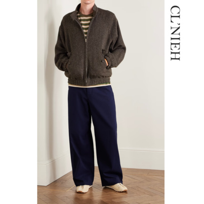 CLNIEH |静奢AURL风 强捻精纺羊毛粗花呢 IDEAL拉链 立领束腰夹克