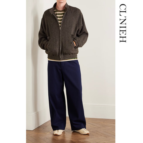 CLNIEH |静奢AURL风 强捻精纺羊毛粗花呢 IDEAL拉链 立领束腰夹克