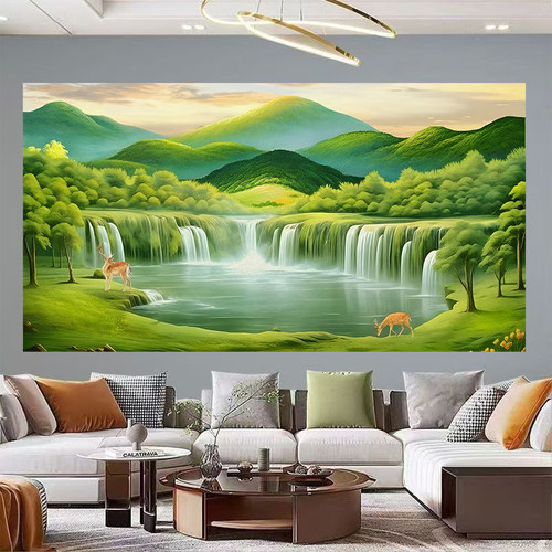 聚宝盆风水画沙发背景墙装饰画