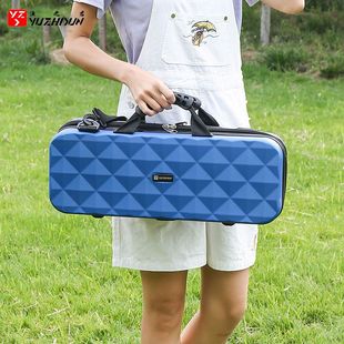 鱼竿收纳盒迷你鱼竿包短节ABS硬壳海竿钓鱼轻便携溪流钓筏钓杆包