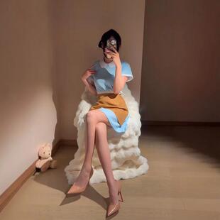 好利来工装短裙短袖夏季薄款制服显瘦辣妹好利来工服装套装