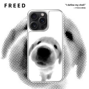 FREED像素小狗适用于苹果17promax个性16磨砂15/14磁吸13手机壳12