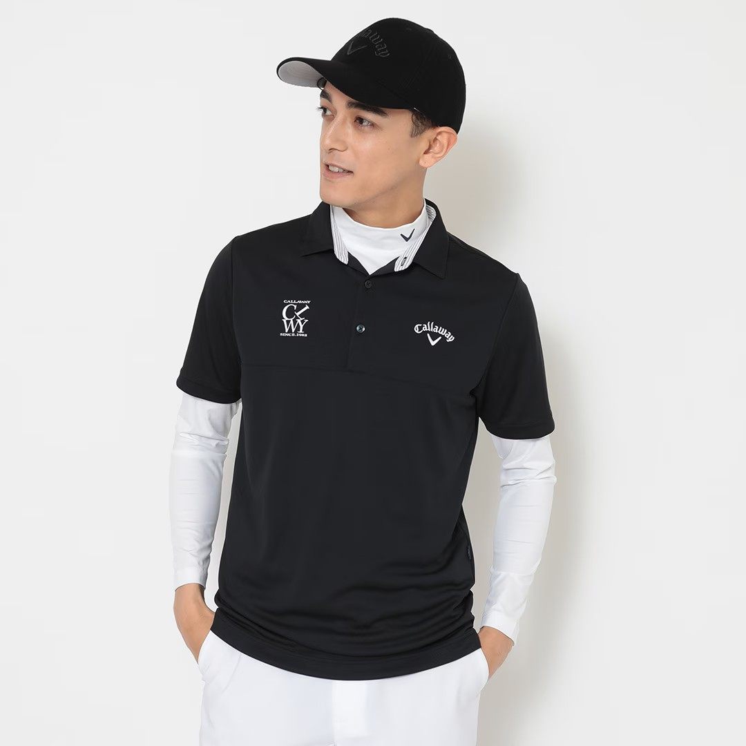 日本25年秋季款卡拉威Callaway高尔夫球男士速干短袖高领内搭套装