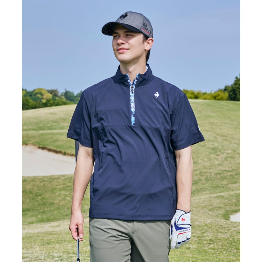 25秋冬乐卡克高尔夫新款时尚轻便透气男士半袖风衣轻薄