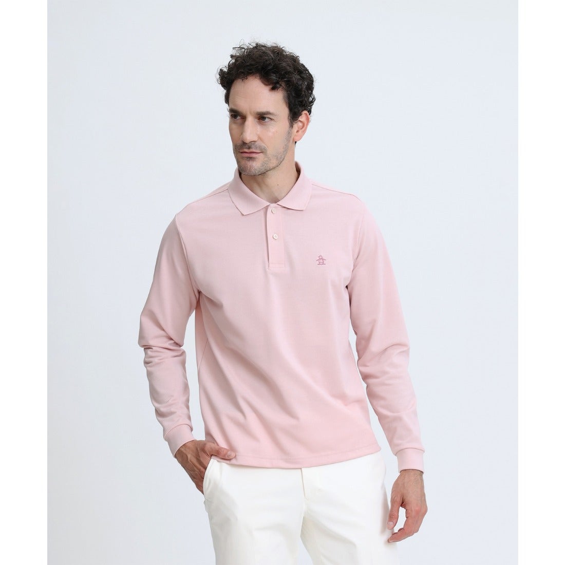 日本26春夏万星威Munsingwear高尔夫服装时尚修身吸汗长袖POLO衫
