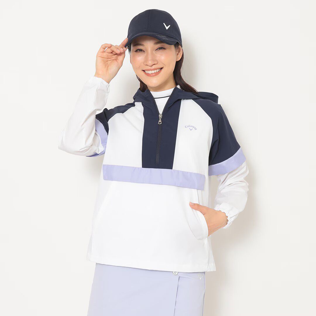 日本25年秋季卡拉威Callaway高尔夫球服女装长袖连帽可拆卸夹克