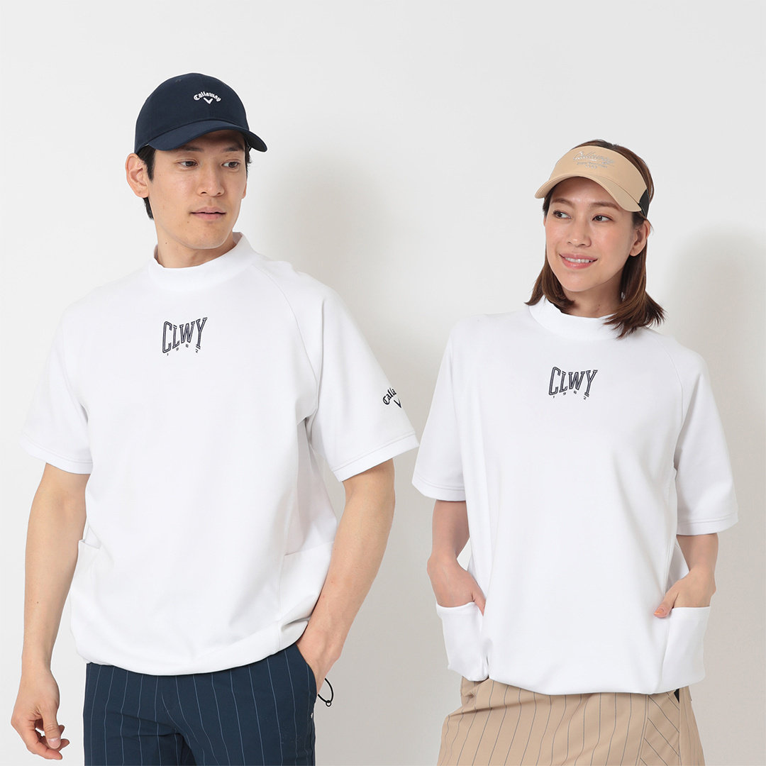 日本26秋冬款Callaway卡拉威男士高尔夫服装舒适修身弹力罗纹短袖