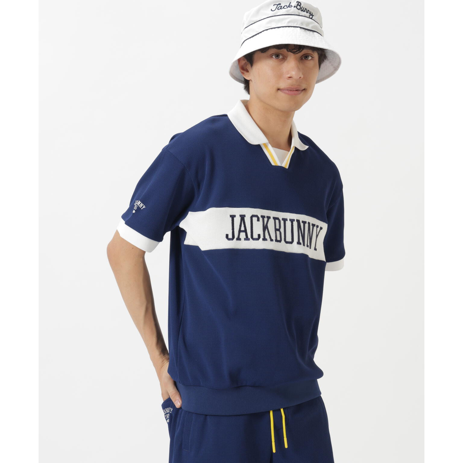 日本26春夏jack bunny男士高尔夫服装罗纹吸汗吸湿排汗速干POLO衫