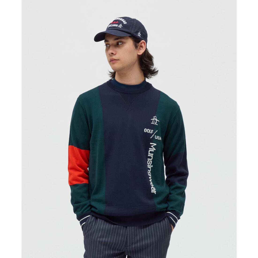日本25秋冬款万星威Munsingwear高尔夫服装长袖男士圆领毛衣保暖