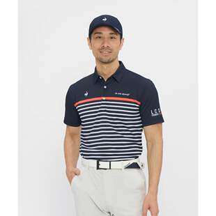 日本26年春夏款Le Coq公鸡乐卡克男士高尔夫服装条纹舒适印花短袖