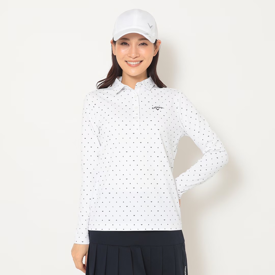 日本25年秋季卡拉威Callaway高尔夫球服女装长袖polo衬衫波点T恤