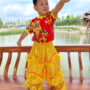 儿童舞狮裤 舞狮服装 舞狮裤醒狮裤舞狮衣服 幼儿园表演舞狮裤