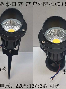 射灯led户外防水cob聚光灯外墙别墅12v24V地灯草坪庭院投光插泥灯