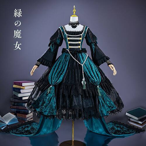 南小山新款夏尔绿魔女cos服