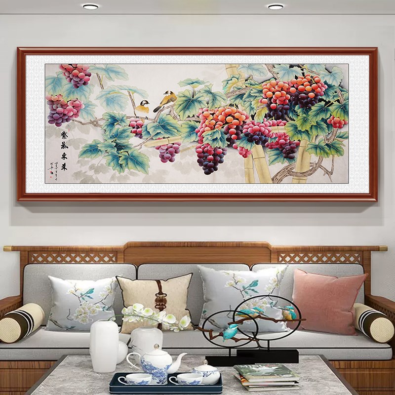 速发紫气东来客厅装饰画新中式沙发背景墙壁画寓意挂画国画办公室
