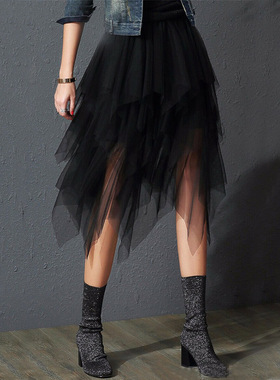 速发Irregul Tue Skirt Wo Sumr High kst SWtri Up Pty