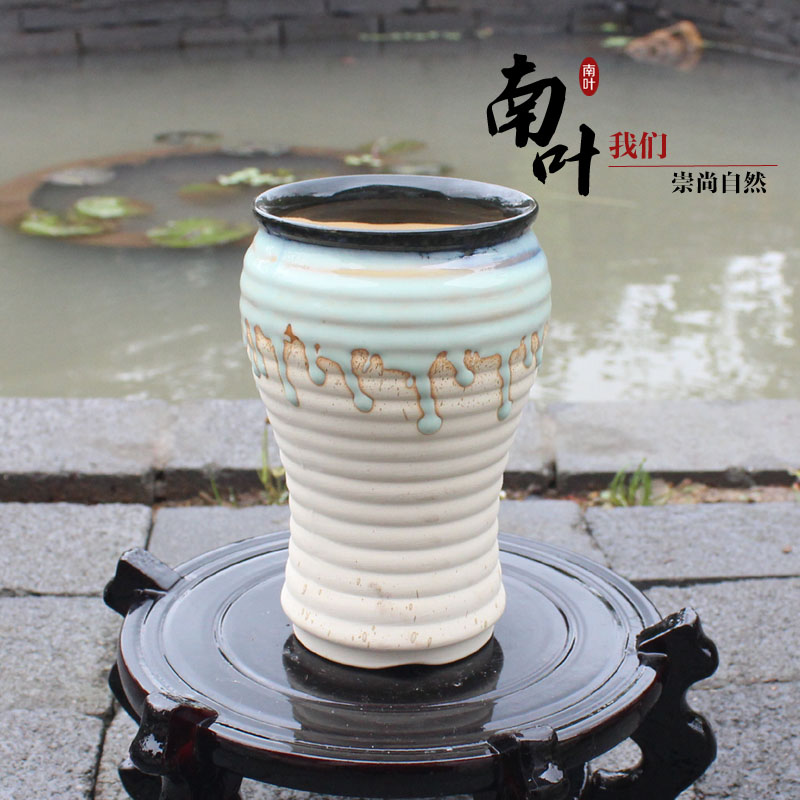 速发欧式复古 粗陶工艺 复古多肉花盆 纯手绘花盆 老桩多肉花器组