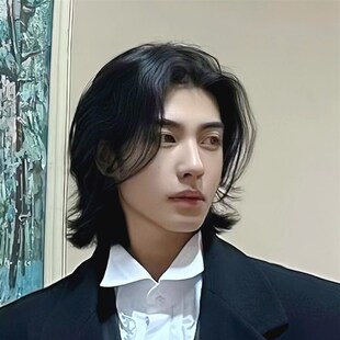 速发复头假发男生全头套式男士鲻鱼尾男式真发帅气长发狼古文艺