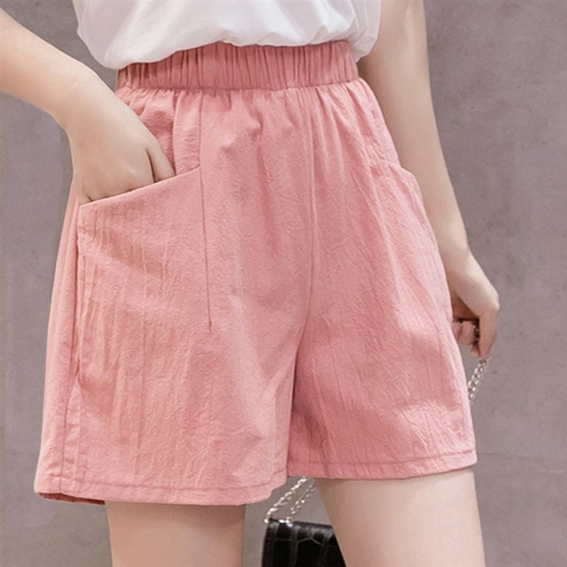 速发Woma&#;ss hort high wst  Loose Casu thi shorts fo