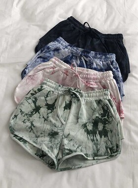 速发Wo Tie Dye Shoris Sums Htgh Wst Elast awrtrig Wi