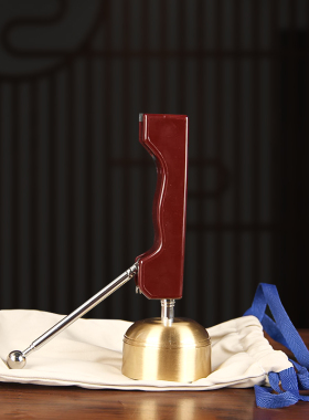 速发黄铜直柄引黄磬铜引罄大号家用铜磬引庆法器打击小号复古