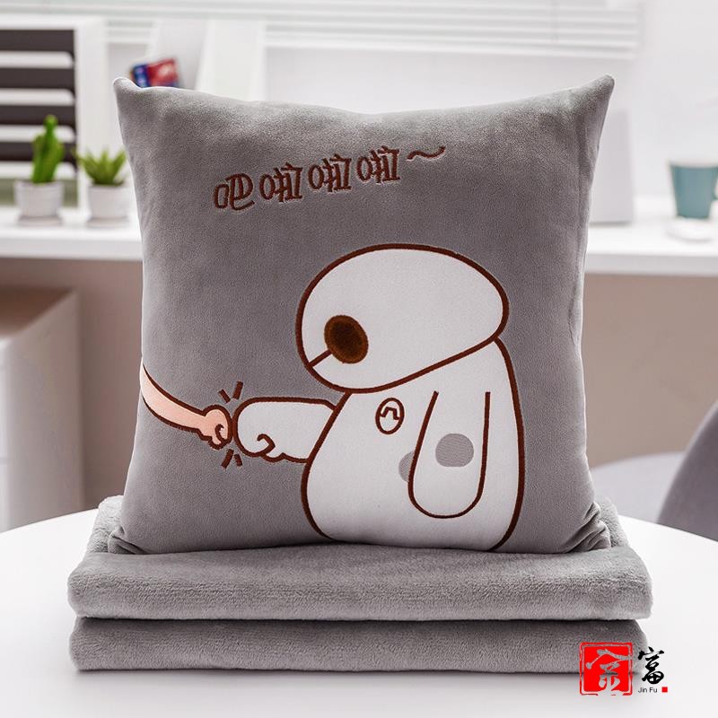 速发多用车内子调被车夏天薄款折叠夏凉小被空抱枕汽子两用靠枕办